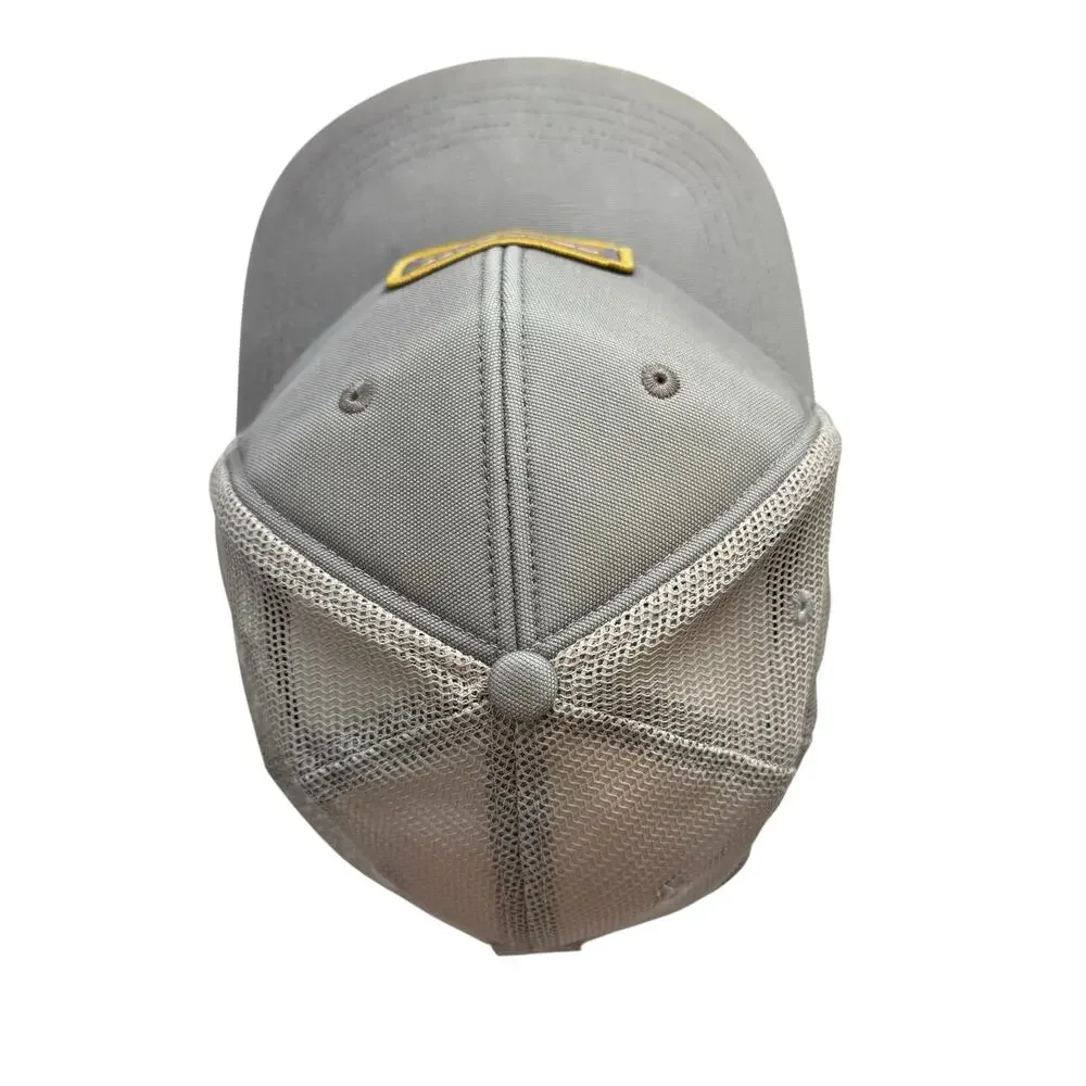 CARHARTT Mesh SnapBack Gray Logo Cap One Size Adult Yellow Hat Trucker